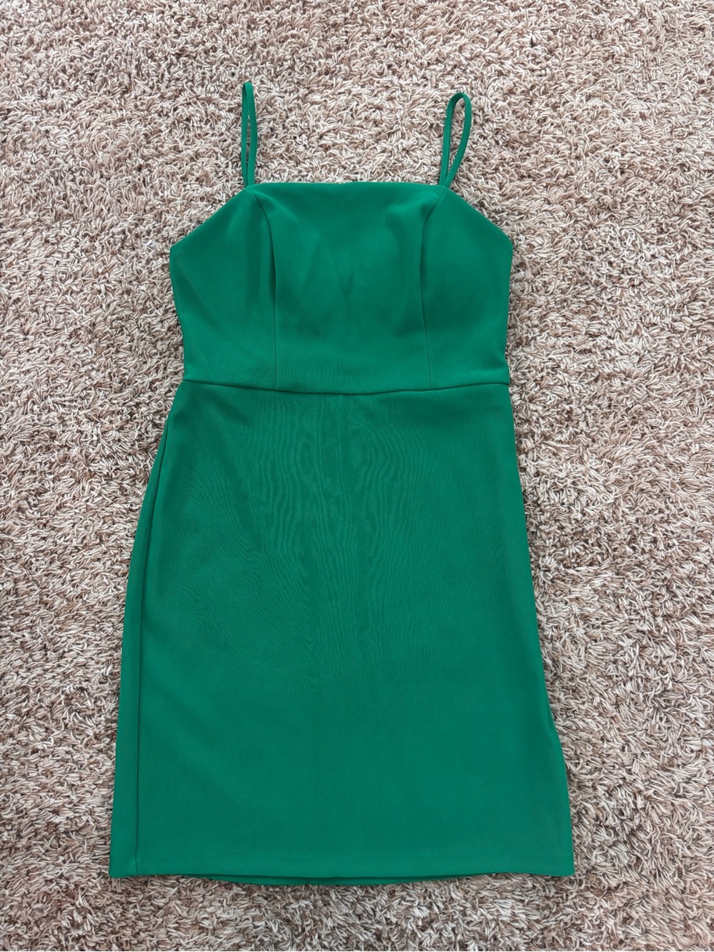 Crystal Doll Emerald Green Spaghetti-Strap Mini Dress